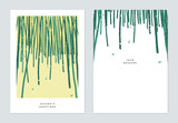 Fototapeta Sypialnia - Season greetings card template design, snow over bamboo forest on small hill
