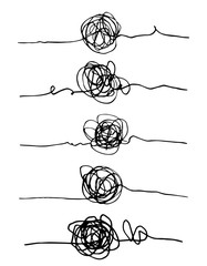 Poster - hand drawn scribble sketch circle object. tangled grungy round scribble. isolated on white backgroun