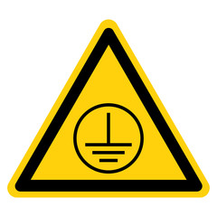 Warning Protective Earth Ground Symbol Sign, Vector Illustration, Isolate On White Background Label. EPS10