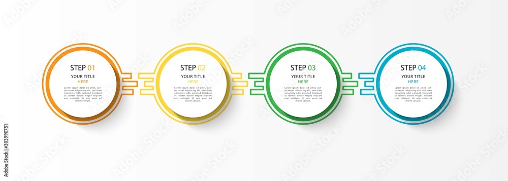 Vector infographic design template with 4 options or steps. Can be used ...