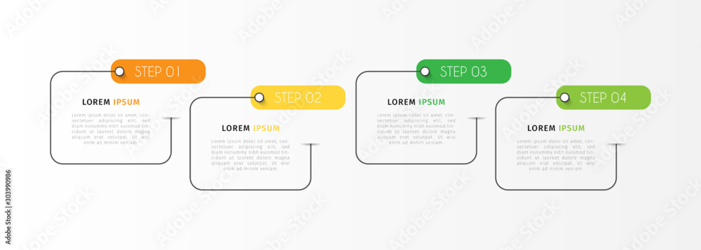 Vector infographic design template with 4 options or steps. Can be used ...