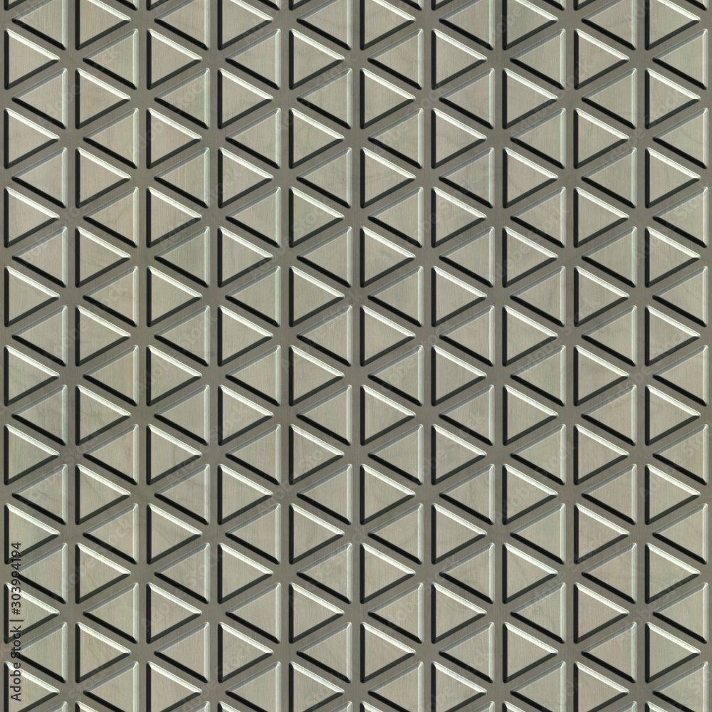 Metal floor plate background. Seamless pattern. 3D Rendering illustration.