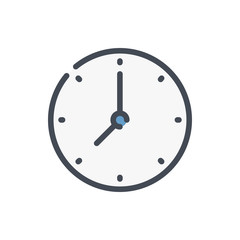 Poster - Time and clock color line icon. Watch and time management vector outline colorful sign.
