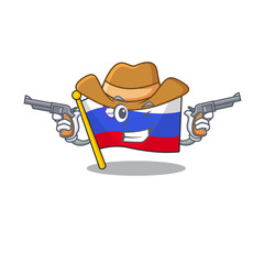 Sticker - Cowboy cartoon flag slovenia in with mascot