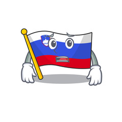 Sticker - Cartoon flag slovenia isolated in character afraid