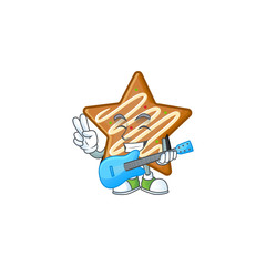 Sticker - Delicious star cookies with character with guitar shape