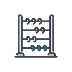 Poster - Abacus color line icon. School scores vector outline colorful sign.