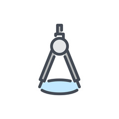 Poster - Compass color line icon. Divider vector outline colorful sign.