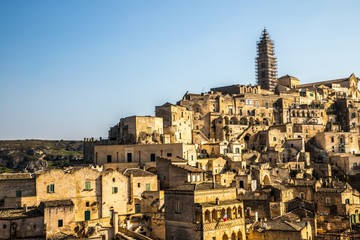 View of Matera old town, South Italy