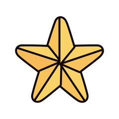 Wall Mural - gold star bright ornament icon