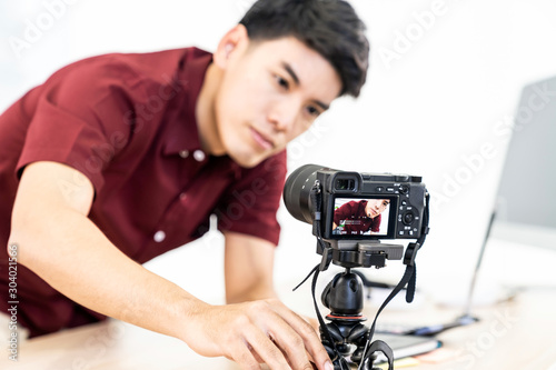 Fotomural Vlogger blogger set up live camera
