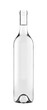 Standard Clear Full Open Wine Glass Bottle. 26oz or 750ml (75cl, 0.75l) volume. Isolated 3D rendered Mock Up on White Background.