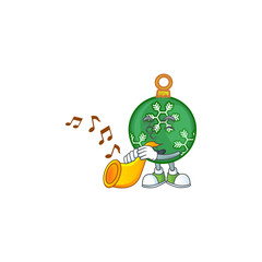 Sticker - Character with trumpet in the green christmas ball