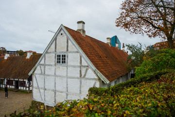 AARHUS, DENMARK: The Old Town in Aarhus. The Old Town is popular among tourists as it displays traditional Danish architecture