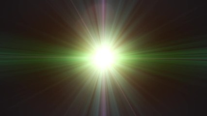 Poster - Space Star Burst With Lens Flare Seamless Looping/ 4k animation of an abstract starburst with shining optical lens flares spinning