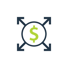 Canvas Print - cost price expansion outline icon. clipart image isolated on white background