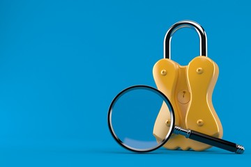 Poster - Padlock with magnifying glass