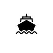 Cruise ship front black icon. Clipart image isolated on white background