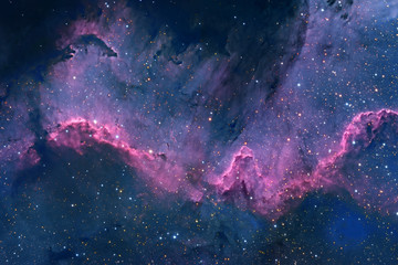 Wall Mural - Blue space nebula with stars. Elements of this image furnished by NASA