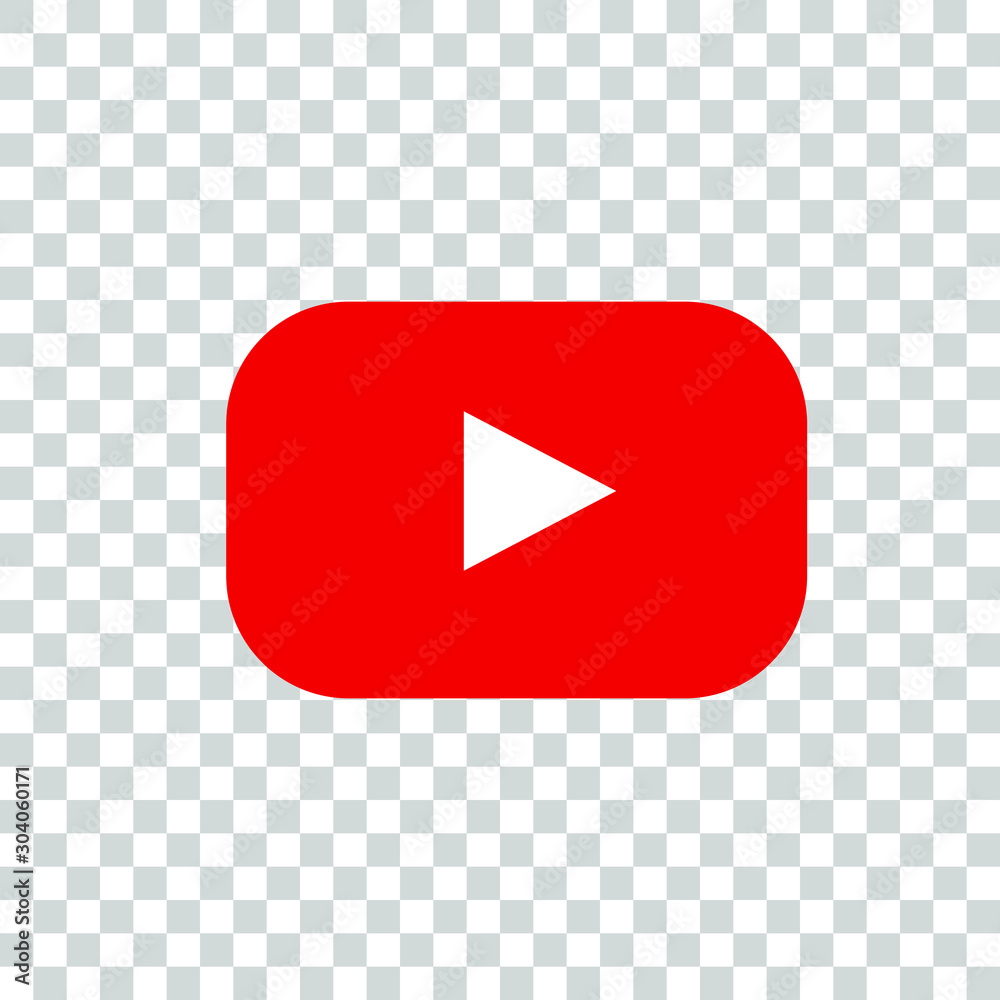 Red Youtube logo on a transparent background vector editorial Stock Red Youtube logo on a transparent background vector editorial Stock