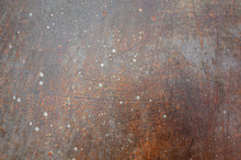 Texture Of Rusty Metal, Paint Drops.