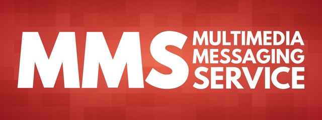 Poster - mms - multimedia messaging service acronym, technology concept background