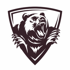 Wall Mural - angry bears logo - vector illustration, emblem design on white background