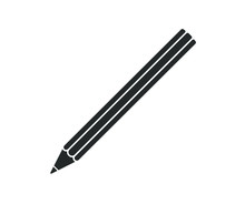 Cartoon Flat Style Pencil Icon Shape. Education Write Logo Symbol Sign. Pen Silhouette. Vector Illustration Image. Isolated On White Background.