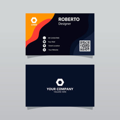 Wall Mural - Modern orange bussines card template. Elegant element composition design with clean concept.