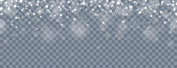 snowfall stars bokeh transparent christmas header