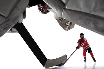 Canvas Print - Ice hockey isolated on white