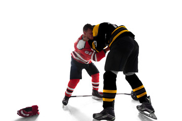 Canvas Print - Ice hockey isolated on white