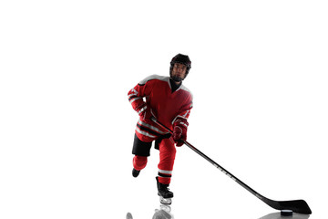 Wall Mural - Ice hockey isolated on white