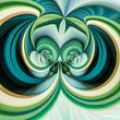 Phantasievolle grüne abstrakte Gesichter, Augen als Twirl Illustration