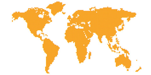 Canvas Print - pixel art design of world map. vector illustration.