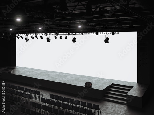 Download Conference Hall Mockup Screen Stock Illustration Adobe Stock