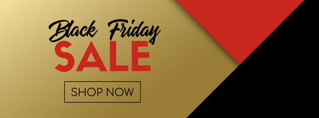 Black friday sale. Vector long banner. Abstract geometrical background. Trendy template for social media promotion