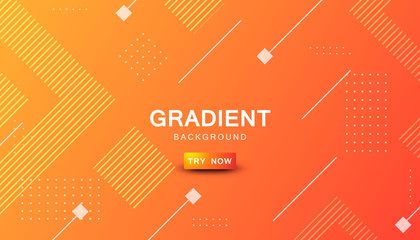 Wall Mural - Orange gradient geometric shape background