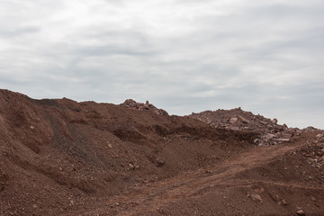 Wall Mural - Earthwork sediment pile closeup in quarry