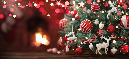 Wall Mural - christmas tree with decorations
