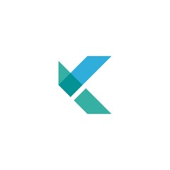 K initial logo design vector