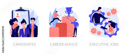 Fotografía Recruitment and headhunting agency, employment service icons set