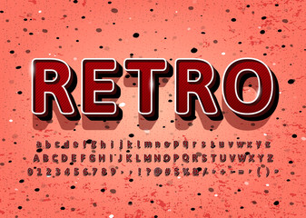 Fototapete - Vintage Alphabet 3d retro title text effect Vector