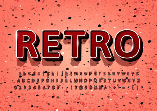 Vintage Alphabet 3d retro title text effect Vector