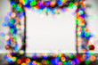 © fotosr52 - Frame made of Christmas blur colorful light on the background white color