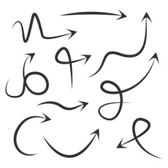 Poster - Arrows set vector illustration. Hand drawn abstract arrows.