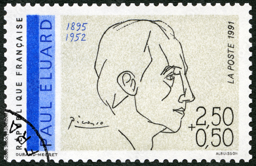 Fotografía FRANCE - 1991: shows portrait of Paul Eluard Eugene Emile Grindel (1895 - 1952)