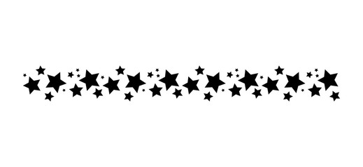 star line divider silhouette. simple vector illustration isolated on white background. decorative de