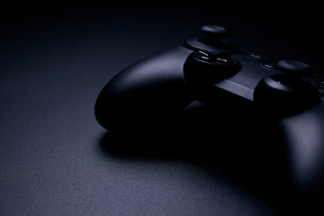 video game controller isolated on black background