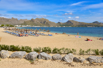 Canvas Print - Sandstrand in Port de Pollenca / Insel Mallorca